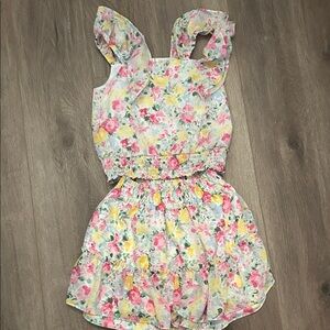 Floral Kids 2 piece skirt outfit